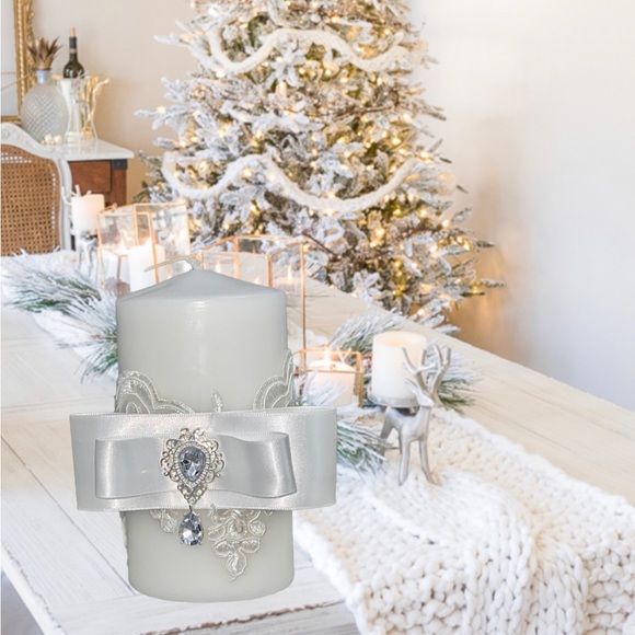 Set (3) Handmade Christmas Ornament w/Box & Candle, White Elephant Gift/Present - Picture 15 of 16